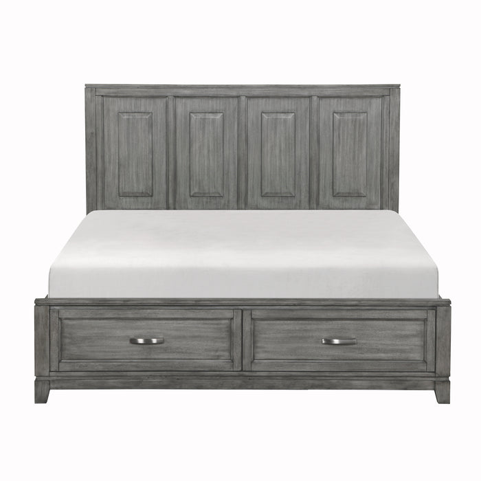 Garretson Eastern King Platform Bed with Footboard Storage in Gray - 1450K-1EK image