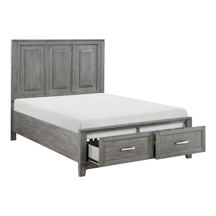 Garretson Full Platform Bed with Footboard Storage in Gray - 1450F-1