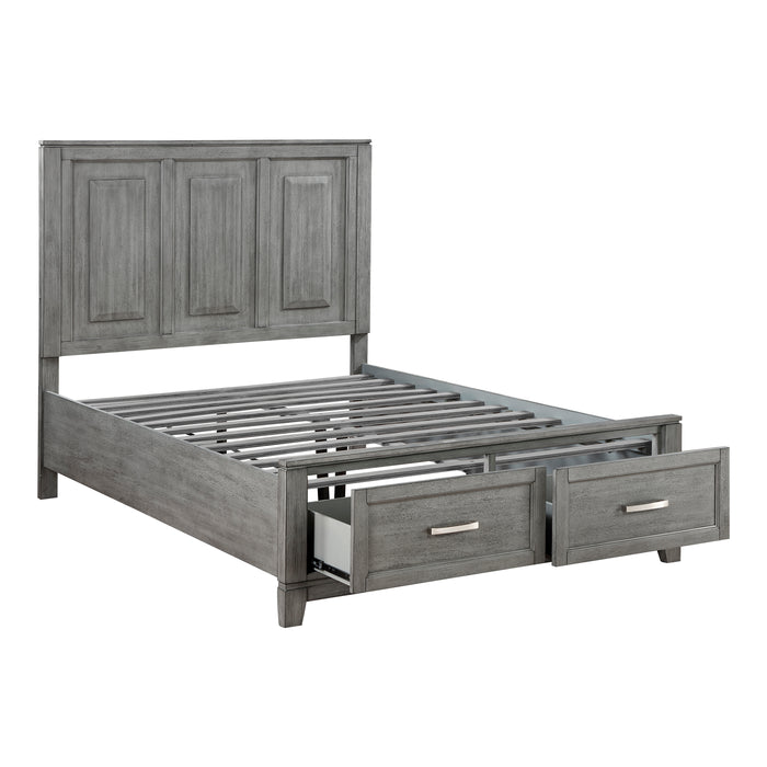 Garretson Full Platform Bed with Footboard Storage in Gray - 1450F-1