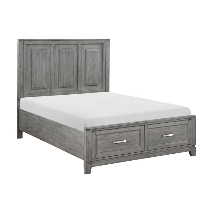 Garretson Full Platform Bed with Footboard Storage in Gray - 1450F-1