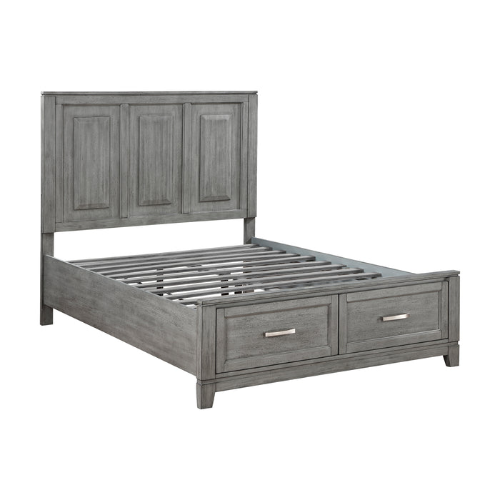 Garretson Full Platform Bed with Footboard Storage in Gray - 1450F-1