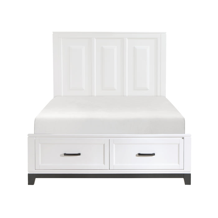 Garretson Queen Platform Bed with Footboard Storage in White - 1450WH-1 image