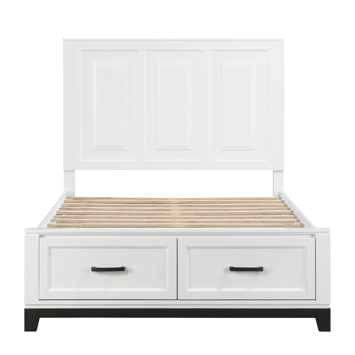 Garretson Full Platform Bed with Footboard Storage in White - 1450WHF-1