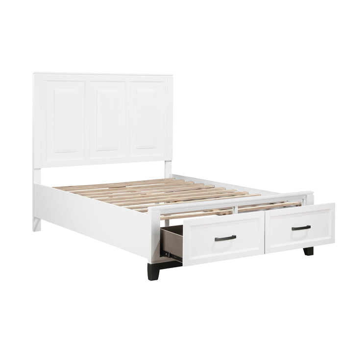 Garretson Full Platform Bed with Footboard Storage in White - 1450WHF-1