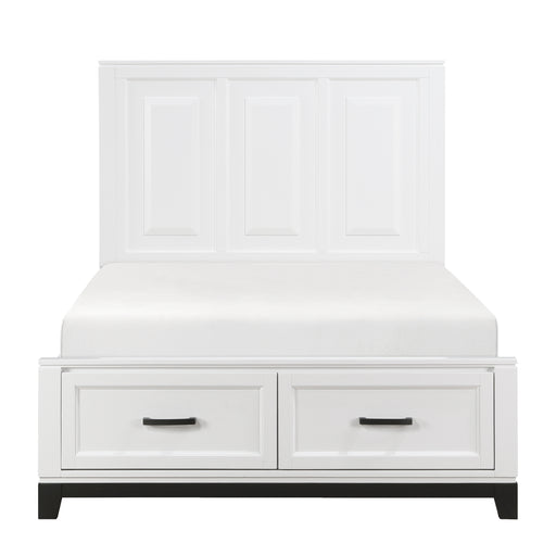 Garretson Full Platform Bed with Footboard Storage in White - 1450WHF-1 image