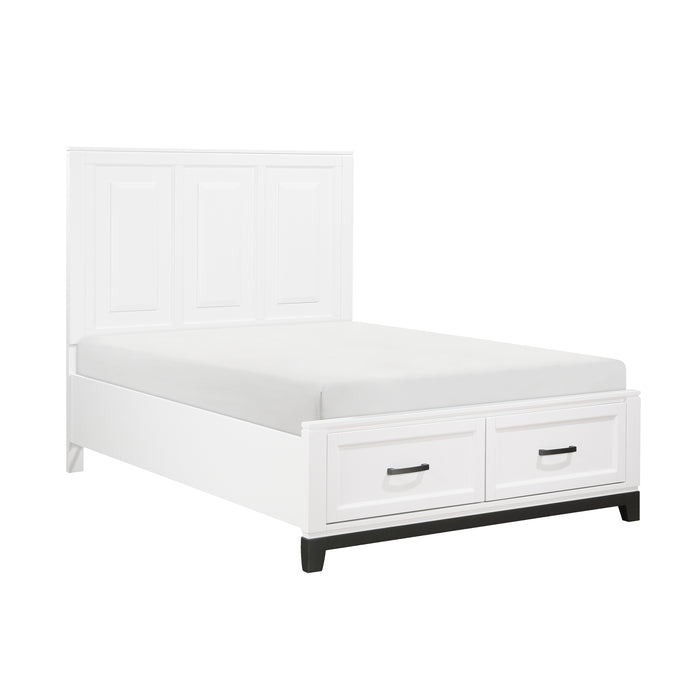 Garretson Full Platform Bed with Footboard Storage in White - 1450WHF-1