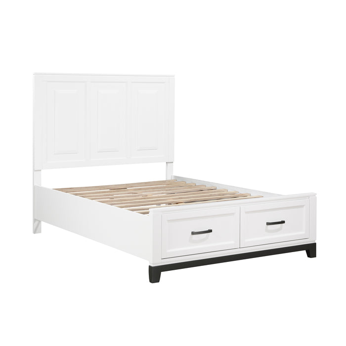 Garretson Full Platform Bed with Footboard Storage in White - 1450WHF-1