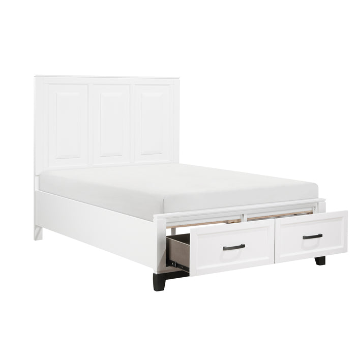 Garretson Full Platform Bed with Footboard Storage in White - 1450WHF-1