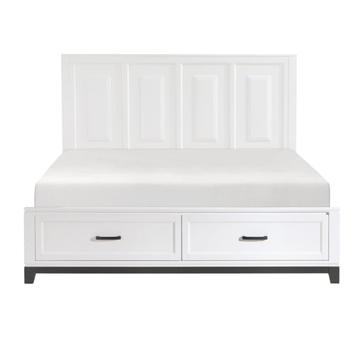 Garretson Eastern King Platform Bed with Footboard Storage in White - 1450WHK-1EK image