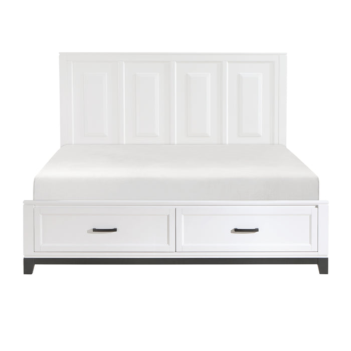 Garretson Eastern King Platform Bed with Footboard Storage in White - 1450WHK-1EK image