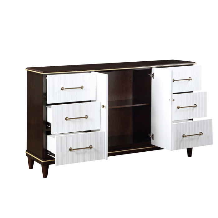 Niles Dresser in Gold/White/Cherry - 1451-5