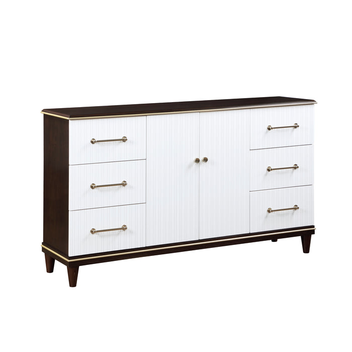 Niles Dresser in Gold/White/Cherry - 1451-5