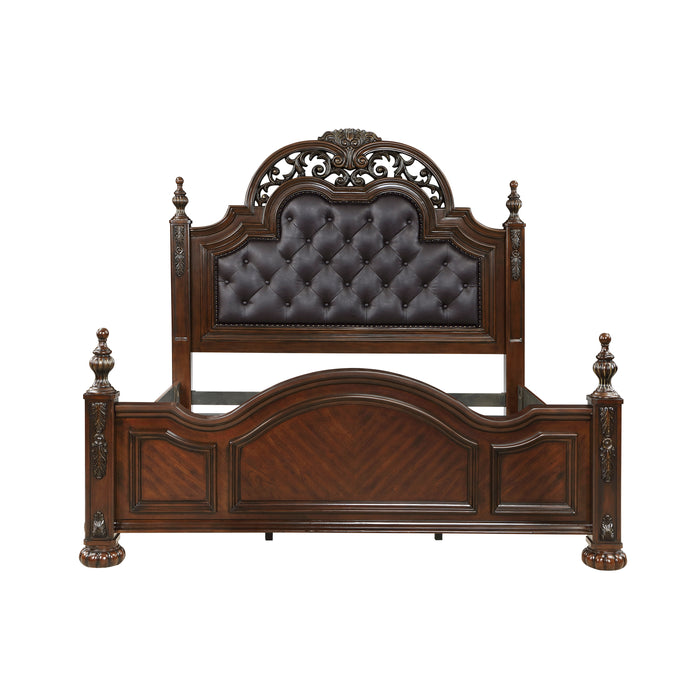 Adelina Eastern King Bed in Cherry - 1468K-1EK