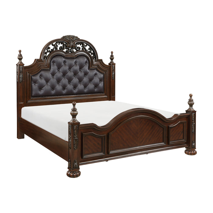 Adelina Queen Bed in Cherry - 1468-1