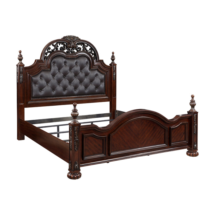 Adelina Eastern King Bed in Cherry - 1468K-1EK