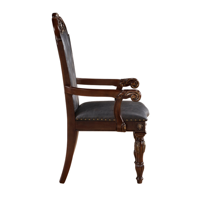 Adelina Arm Chair in Cherry/Gold - 1468A