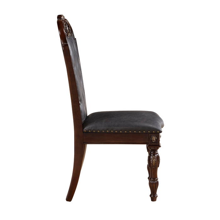 Adelina Side Chair in Cherry/Gold - 1468S