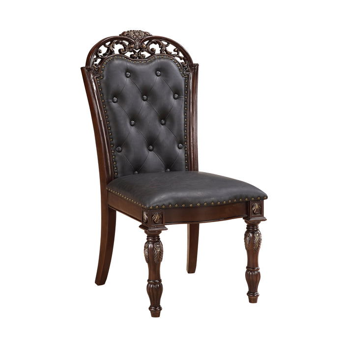 Adelina Side Chair in Cherry/Gold - 1468S