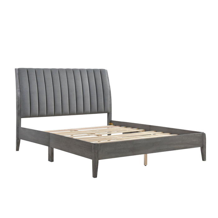 Dade Eastern King Platform Bed in Gray - 1492GYK-1EK