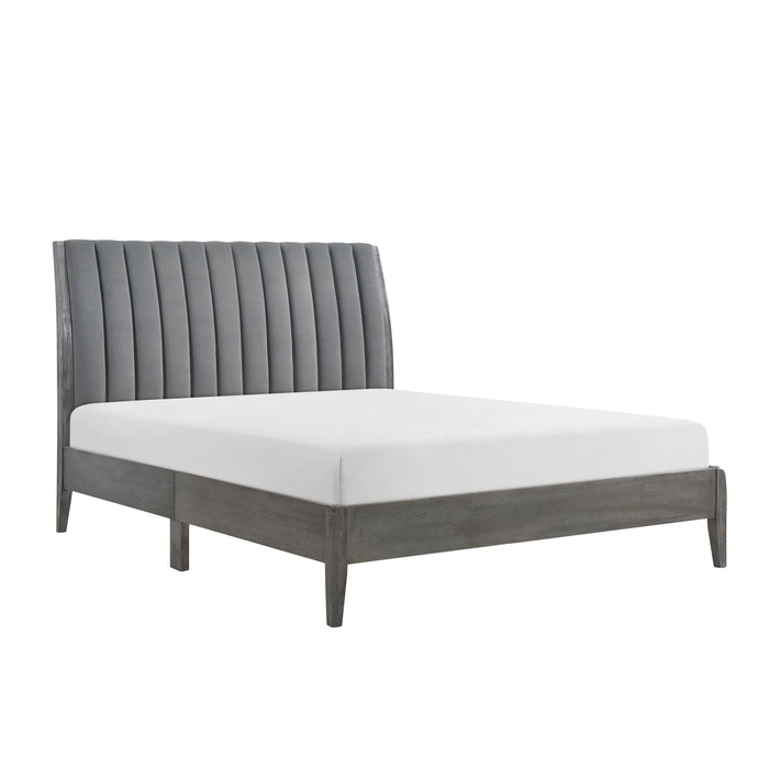 Dade Queen Platform Bed in Gray - 1492GY-1