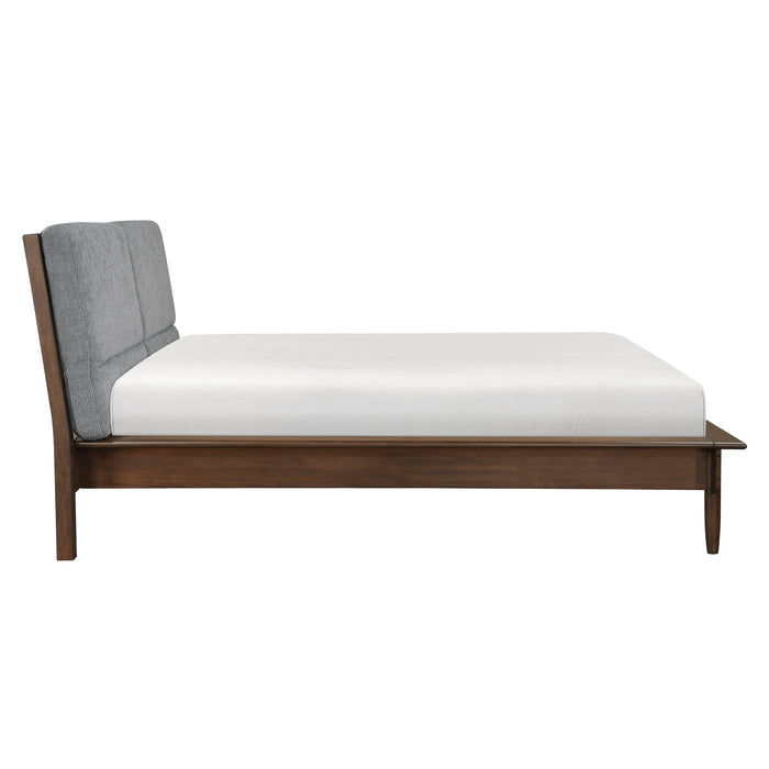 Astrid Queen Platform Bed in Brown/Walnut - 1501-1