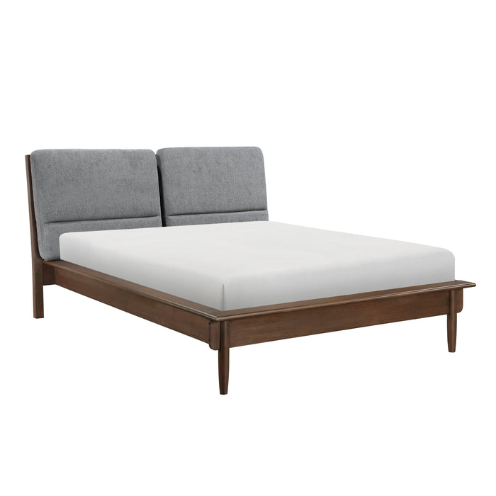 Astrid Queen Platform Bed in Brown/Walnut - 1501-1