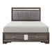 Luster Eastern King Platform Bed with Footboard Storage in Gray - 1505K-1EK image