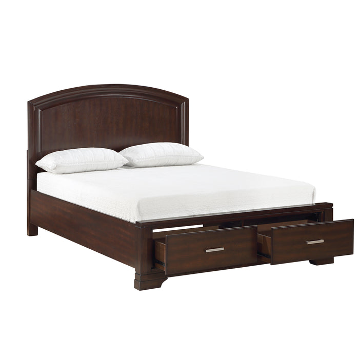 Hudson Full Platform Bed with Footboard Storage in Cherry - 1520CHF-1