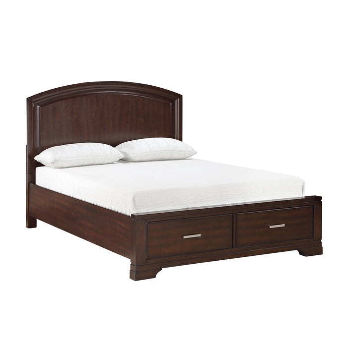 Hudson Full Platform Bed with Footboard Storage in Cherry - 1520CHF-1