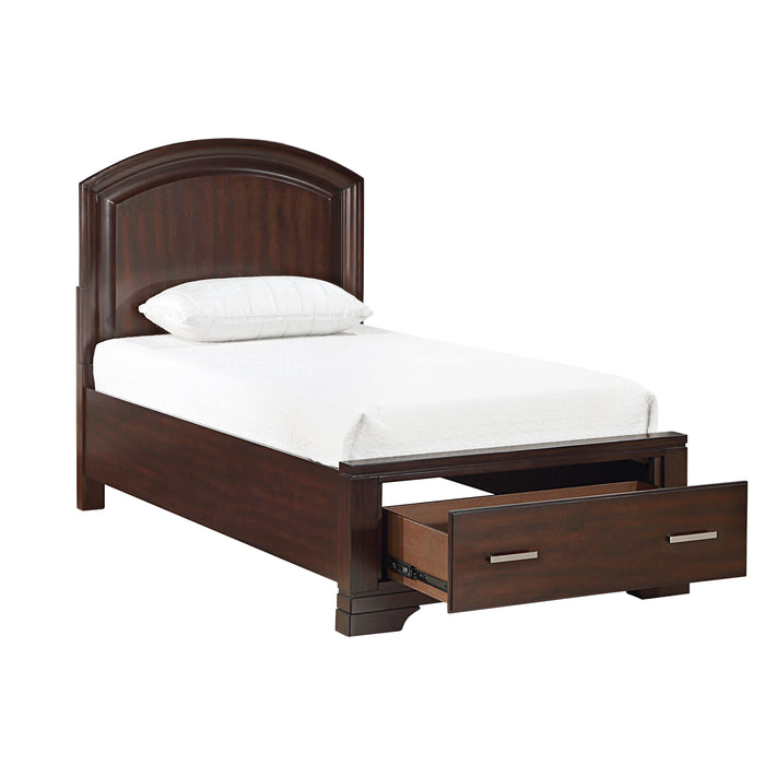 Hudson Twin Platform Bed with Footboard Storage in Cherry - 1520CHT-1