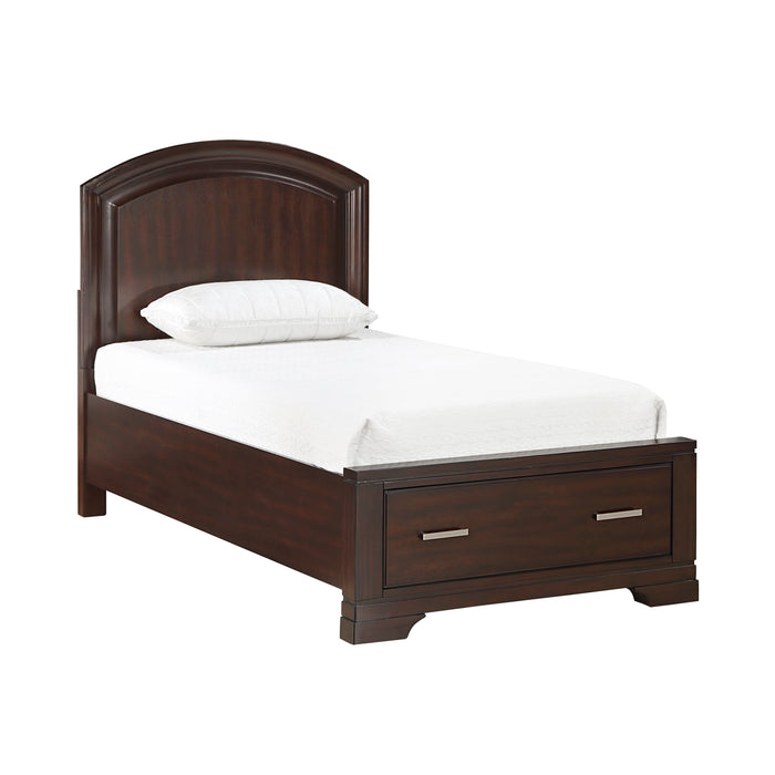 Hudson Twin Platform Bed with Footboard Storage in Cherry - 1520CHT-1