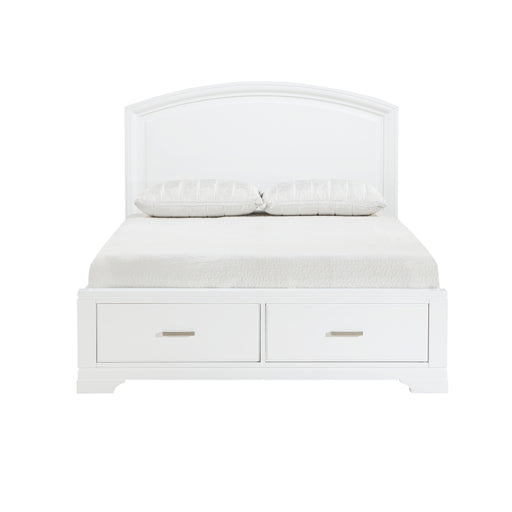 Hudson Queen Platform Bed with Footboard Storage in White - 1520WH-1 image