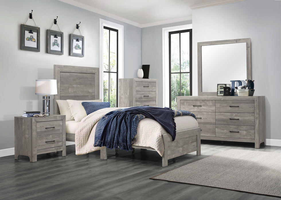 Corbin Twin Bed in a Box in Gray - 1534GYT-1