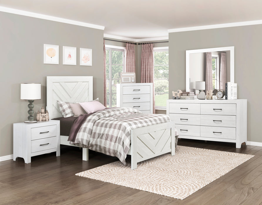 Corbin Twin Bed in White - 1534NPWHT-1