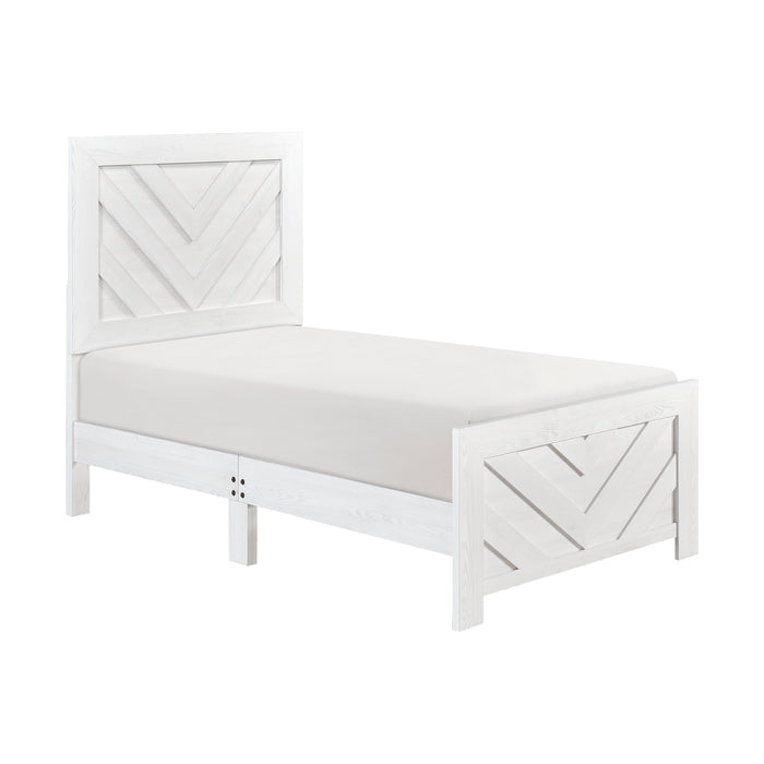 Corbin Twin Bed in White - 1534NPWHT-1