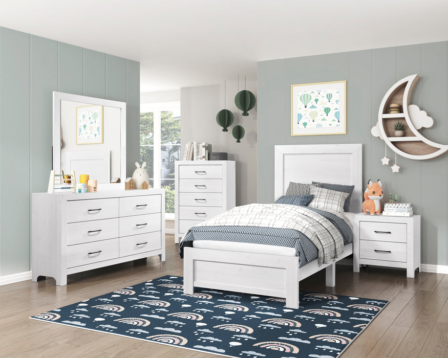 Corbin Twin Bed in a Box in White - 1534WHT-1