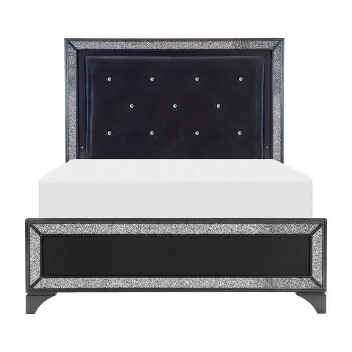 Salon Queen Bed in Black/Gold/Silver/Champagne - 1572BK-1 image