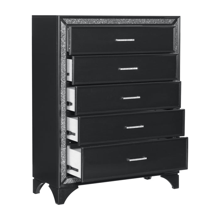 Salon Chest in Black/Gold/Silver/Champagne - 1572BK-9