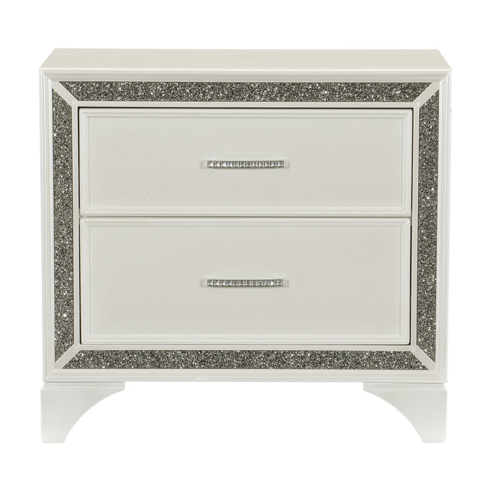 Salon Nightstand in Gold/Silver/Champagne/White - 1572W-4 image