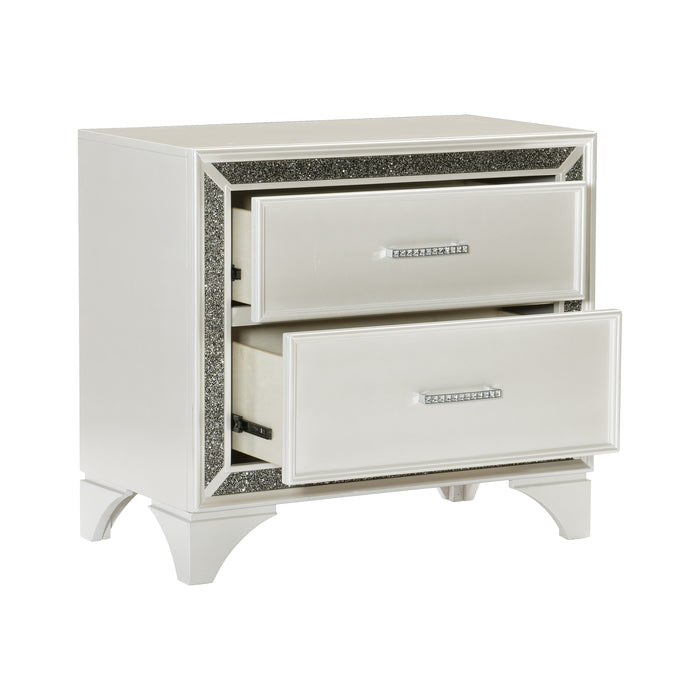 Salon Nightstand in Gold/Silver/Champagne/White - 1572W-4