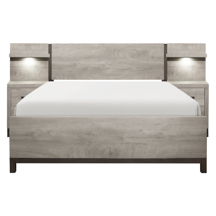 Zephyr 5pc Set Eastern King Wall Bed (EKB+2NS+2NS-P) in Gray - 1577K-1EKWB image