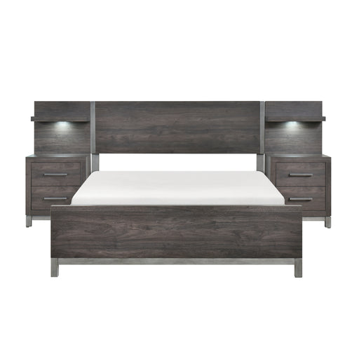 Zephyr 5pc Set Eastern King Wall Bed (EK+2NS+2NS-P) in Gray - 1577DGK-1EKWB image