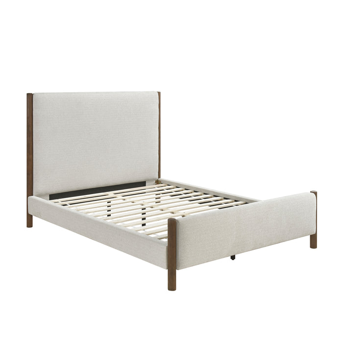 Julian Queen Platform Bed in Beige/Brown - 1587-1