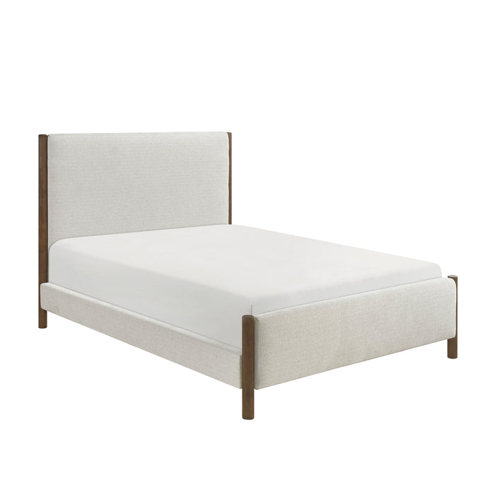 Julian Queen Platform Bed in Beige/Brown - 1587-1