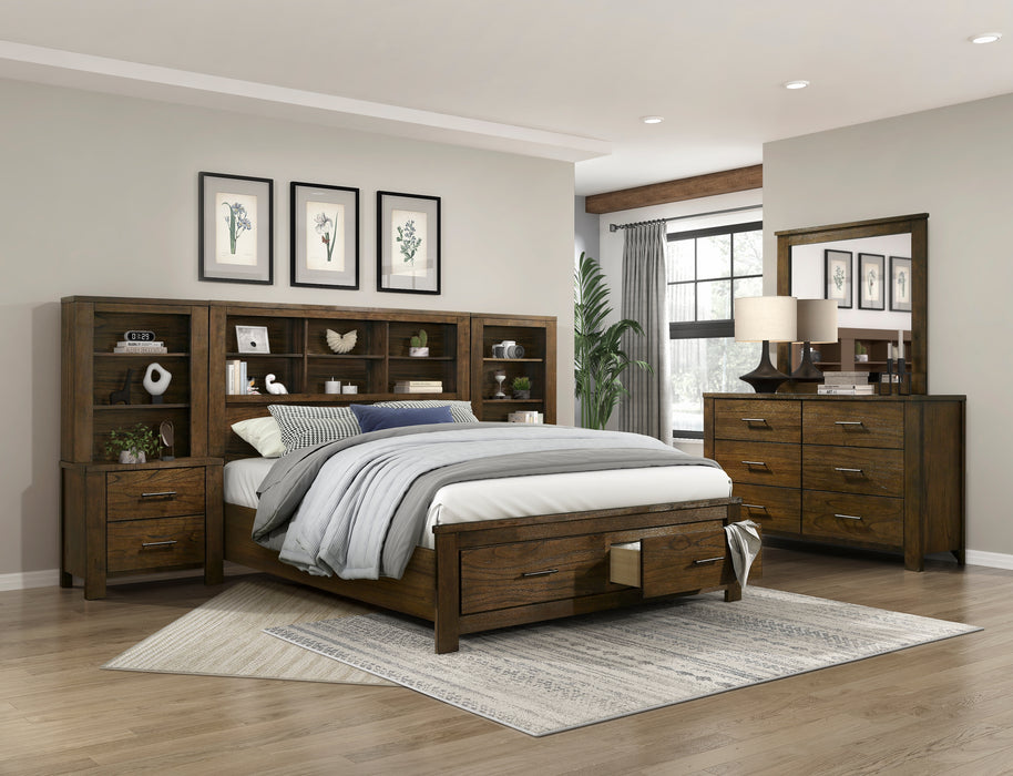 Sullivan Full Platform Bed with Footboard Storage in Brown - 1592F-1