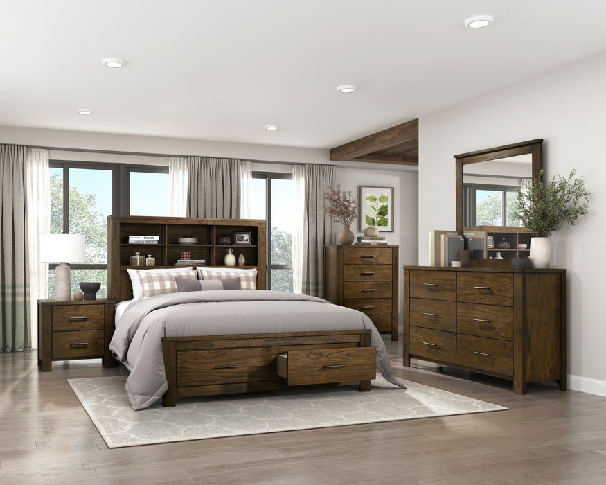 Sullivan Full Platform Bed with Footboard Storage in Brown - 1592F-1