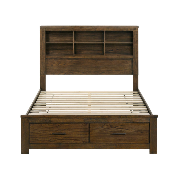 Sullivan Full Platform Bed with Footboard Storage in Brown - 1592F-1