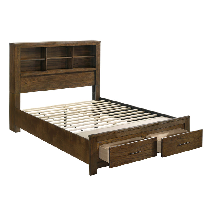 Sullivan Full Platform Bed with Footboard Storage in Brown - 1592F-1