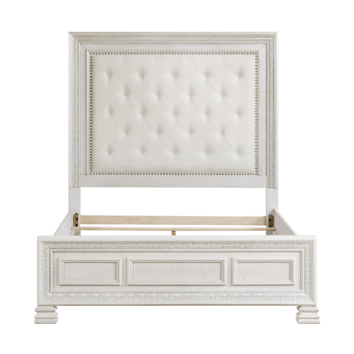 Theodora Eastern King Bed in White - 1596K-1EK