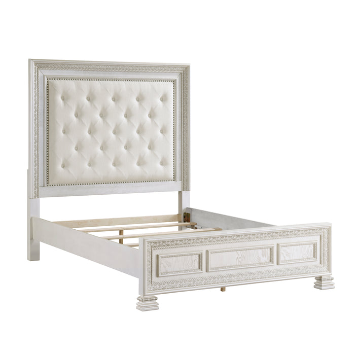 Theodora Eastern King Bed in White - 1596K-1EK